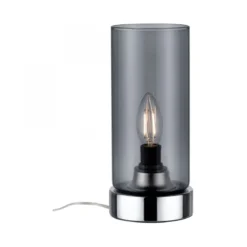 Paulmann No. 77056 Tischleuchte Pinja mit Touchschalter 1-flammig chrom rauchglas