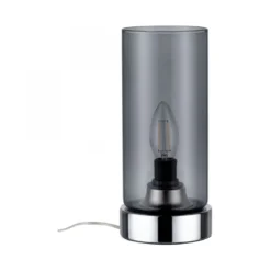 Paulmann No. 77056 Tischleuchte Pinja mit Touchschalter 1-flammig chrom rauchglas
