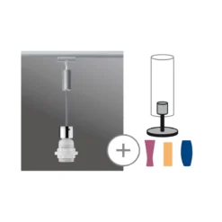Paulmann No. 95436  URail 2Easy Basic Pendel Chrom matt ohne Leuchtmittel, max. 20W E27