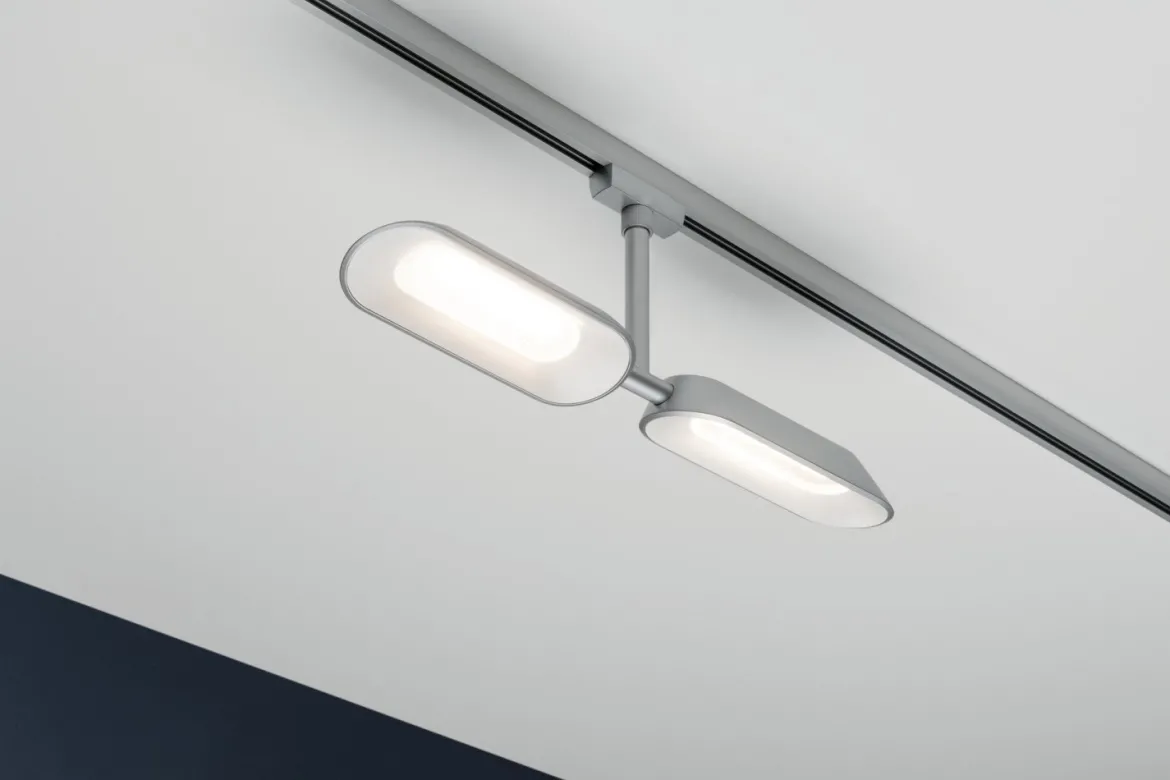 Paulmann No. 95469 URail LED Spot Dipper 2 x 8 Watt Chrom matt, Weiß