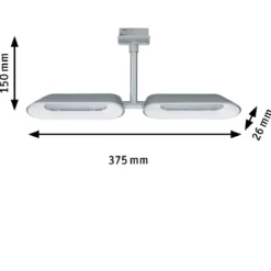 Paulmann No. 95469 URail LED Spot Dipper 2 x 8 Watt Chrom matt, Weiß