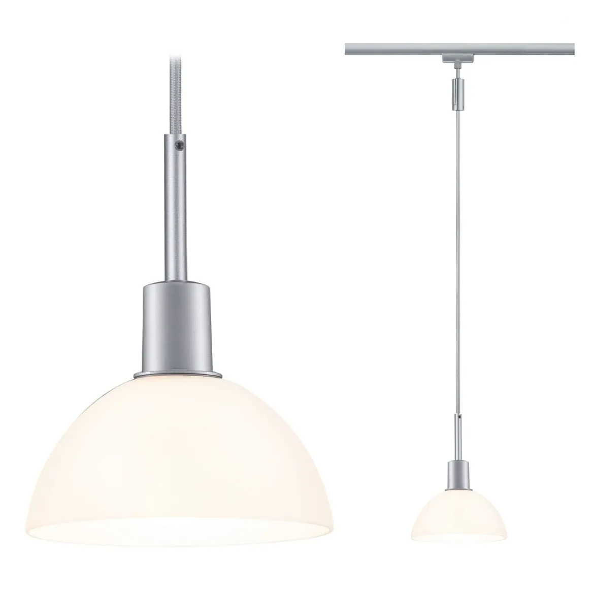 Paulmann No. 96972 URail Pendel Sarrasani Chrom matt Opal ohne Leuchtmittel E14