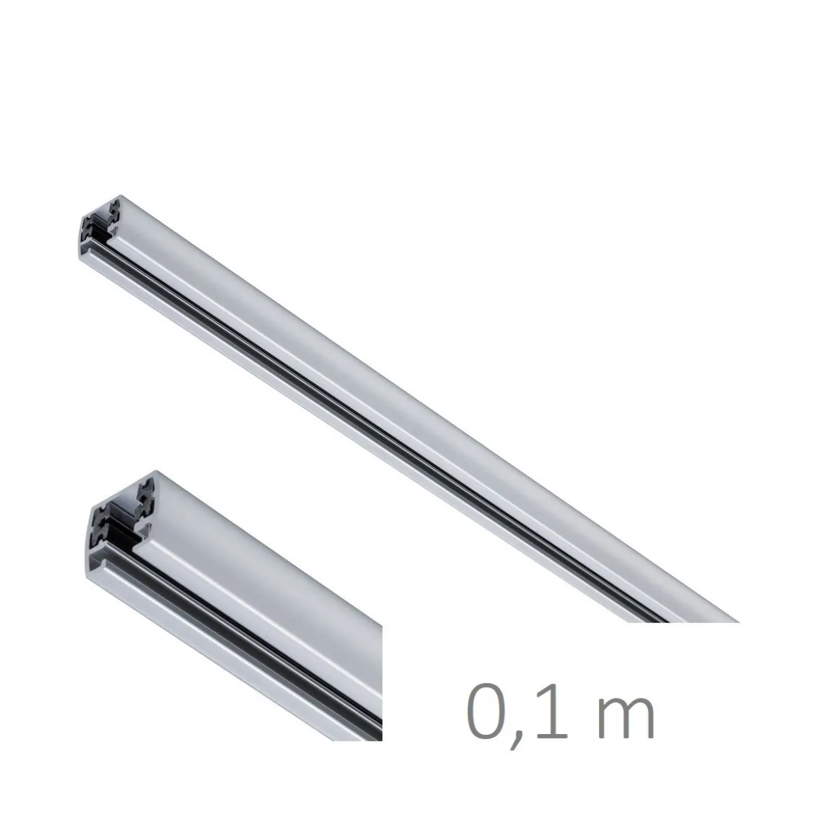 Paulmann No. 95086 URail Schienensystem Zubehör Schiene 0,1m 230V, Chrom matt