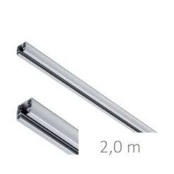 Paulmann No. 96834 URail Schienensystem Zubehör Schiene 2m 230V, Chrom matt