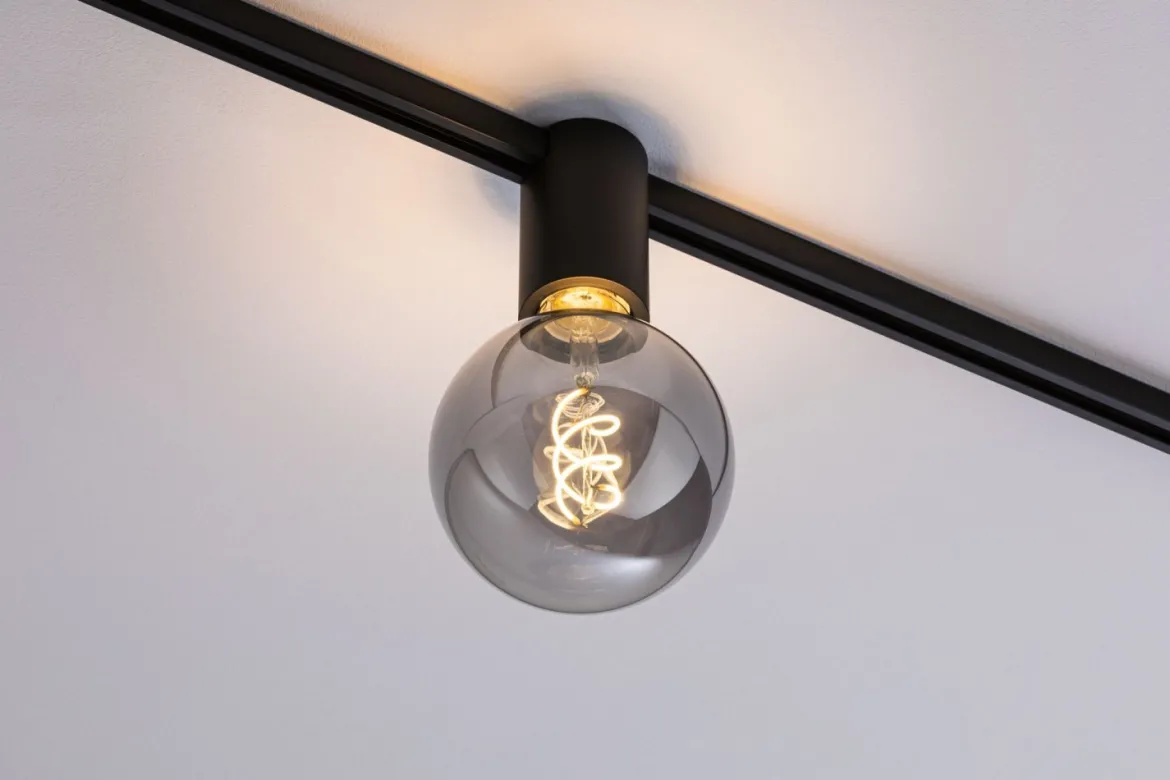 Paulmann No. 94975 URail Spot Ceiling Socket E27 Schwarz dimmbar ohne Leuchtmittel