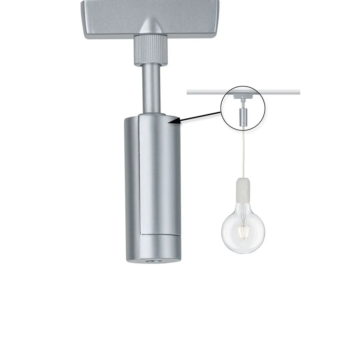 Paulmann No. 95551 URail Universal Pendel Adapter Chrom matt Metall Kunststoff