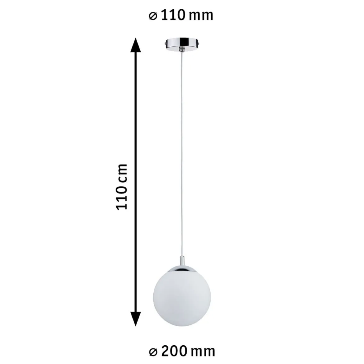 Paulmann 70895 Pendelleuchte Globe Satin Chrom E27 max. 20W IP44