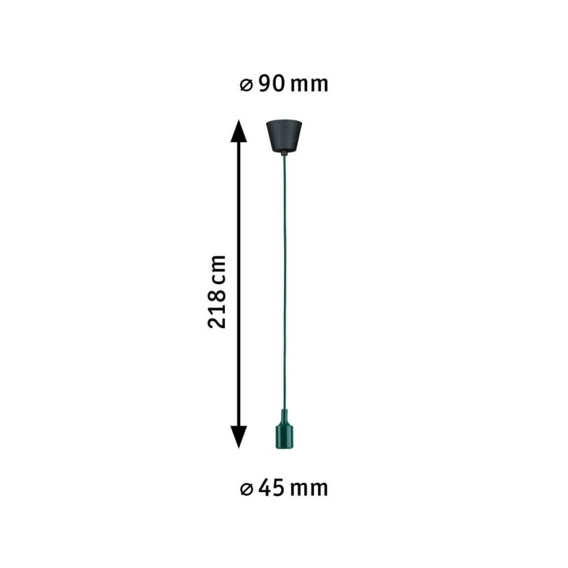 Paulmann 78429 Pendelleuchte Ketil E27 max. 60W grün schwarz
