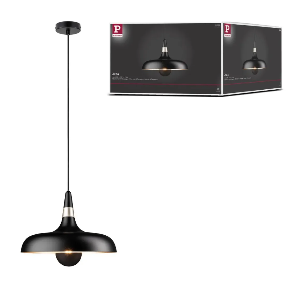 Paulmann 78481 Pendelleuchte Neordic Juna Champagner Schwarz E27