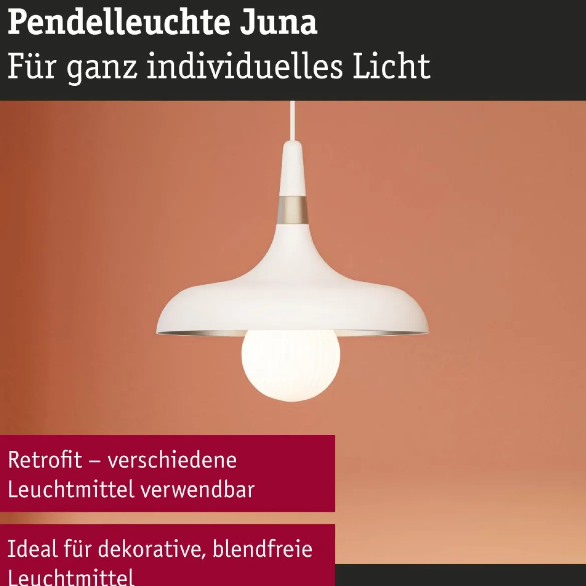 Paulmann 78484 Pendelleuchte Neordic Juna Champagner Weiß E27