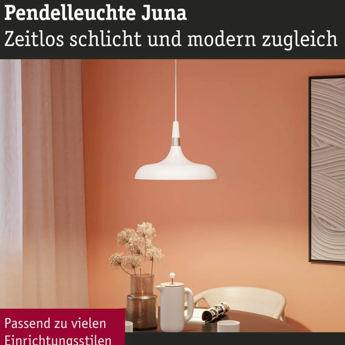 Paulmann 78484 Pendelleuchte Neordic Juna Champagner Weiß E27