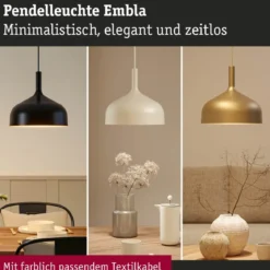 Paulmann 77062 Pendelleuchte Neordic Embla II Schwarz Gold E27