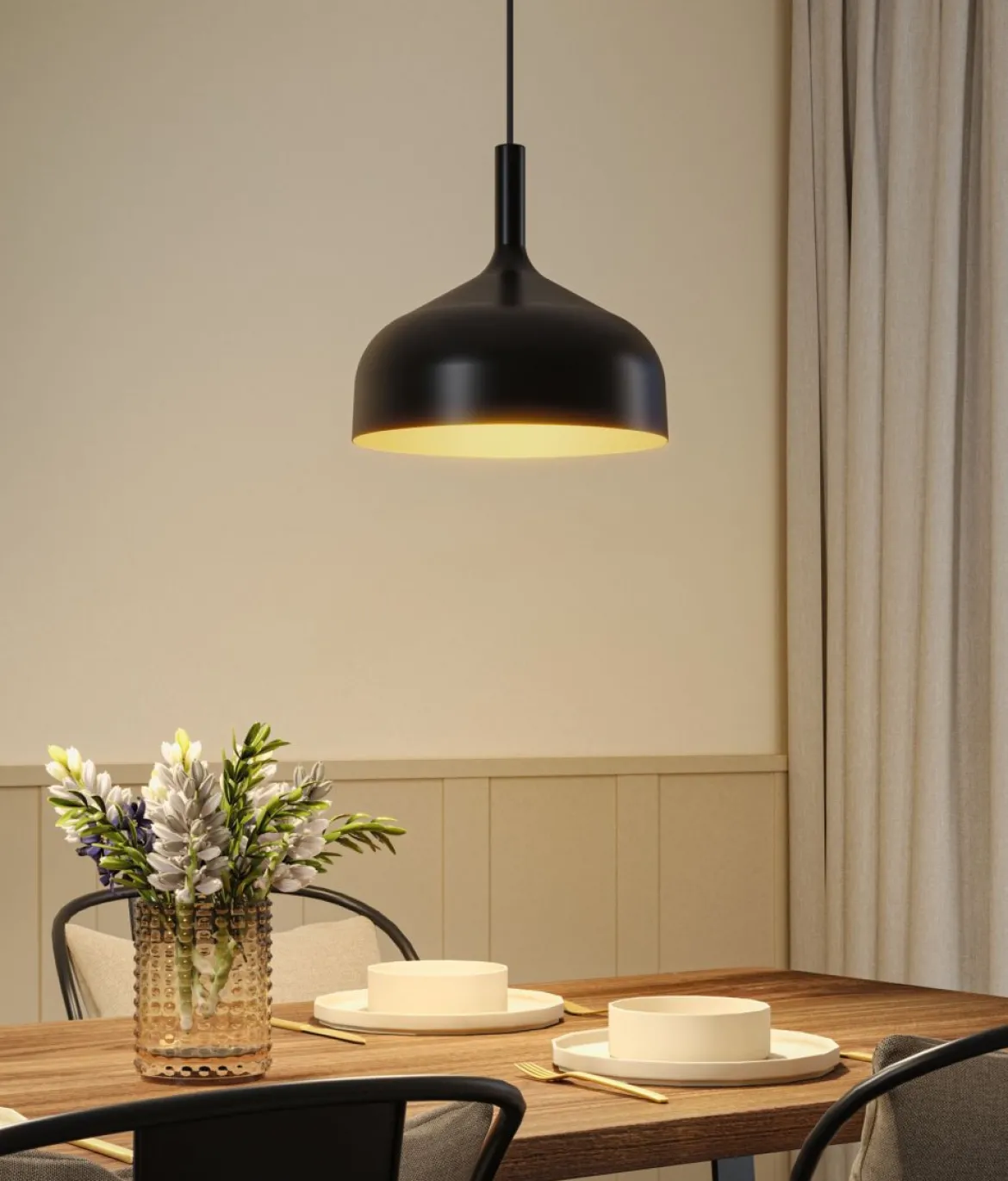Paulmann 77062 Pendelleuchte Neordic Embla II Schwarz Gold E27