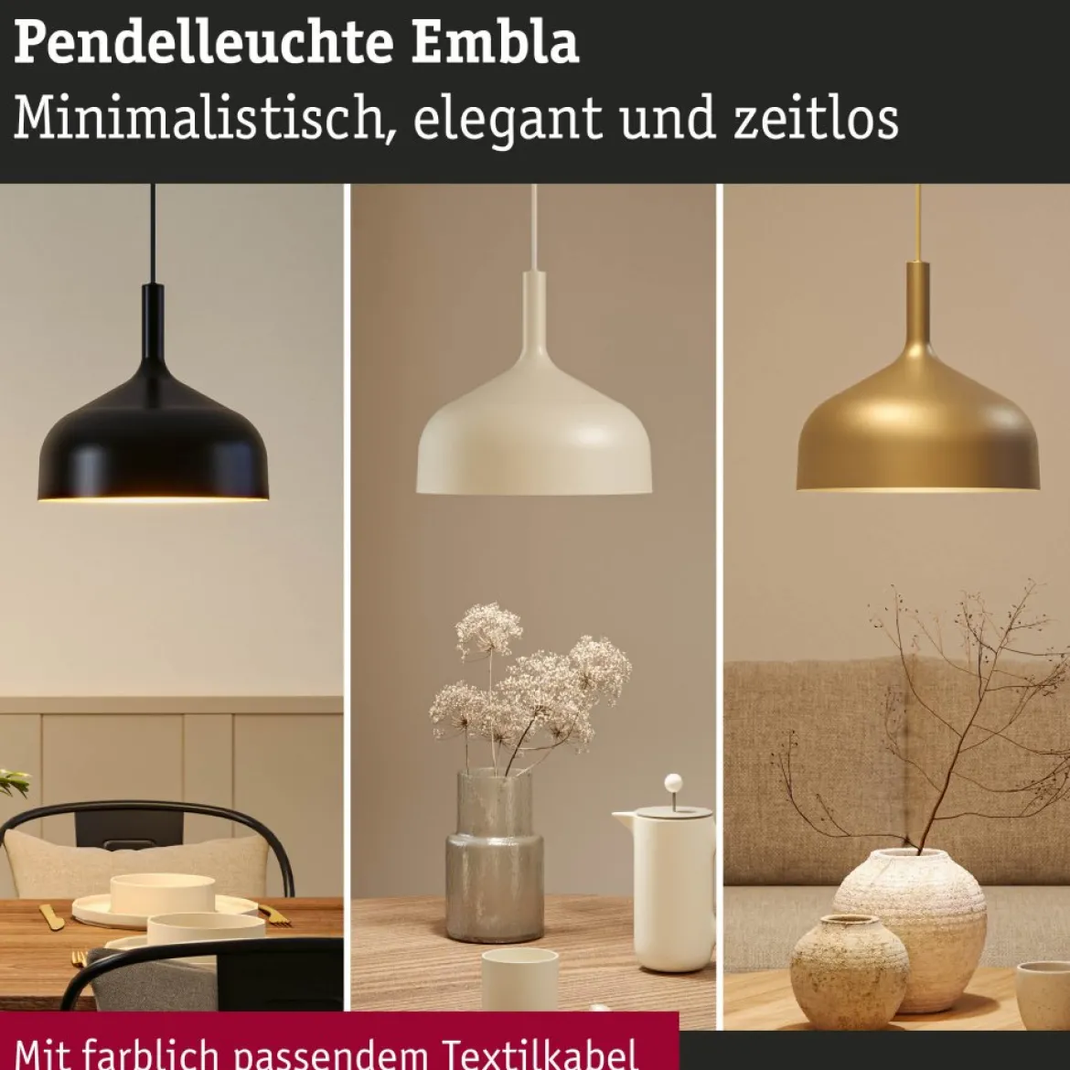 Paulmann 77066 Pendelleuchte Neordic Embla II Gold E27