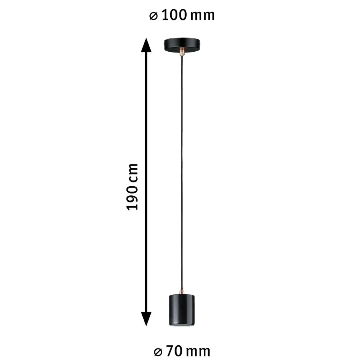Paulmann 79751 Pendelleuchte Nordin E27 max.20 W Schwarz Marmor Kupfer