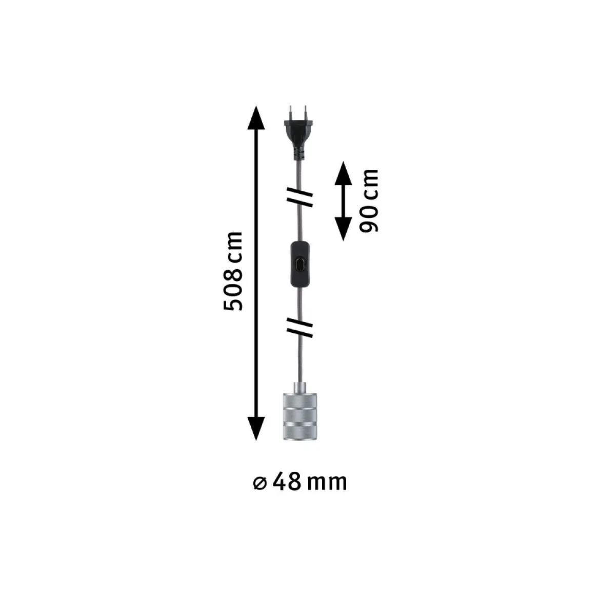 Paulmann 78437 Pendelleuchte Tilla E27 max. 20W inkl. Stecker Alu