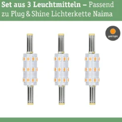Paulmann 29274 Plug&Shine LED Stecksockel Naima 3er-Set 2200K