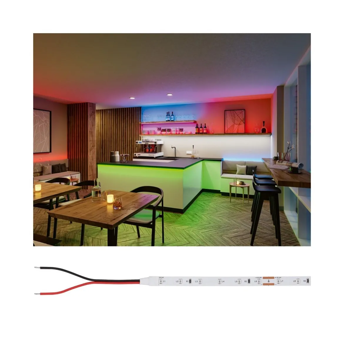 Paulmann 76007 Pro LED Strip Silver P25 Lichtfarbe grün 24V 5m