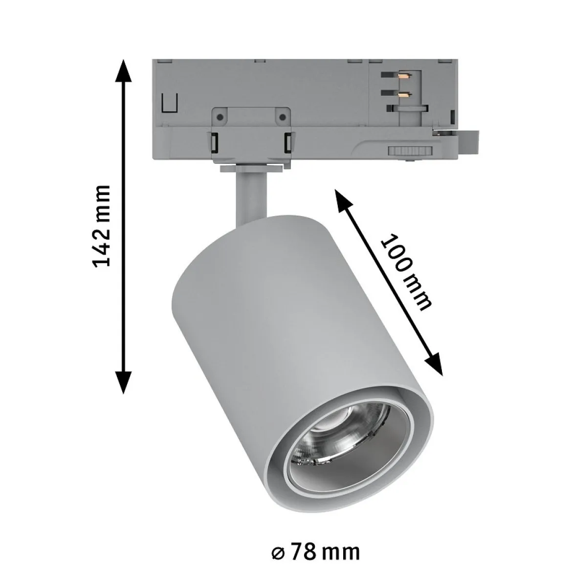 Paulmann 96546 ProRail3 LED Schienenspot Kratos silber 3000K 36° 2000lm