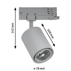 Paulmann 96549 ProRail3 LED Schienenspot Kratos silber 3000K 50° 2000lm