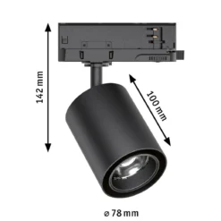 Paulmann 96551 ProRail3 LED Schienenspot Kratos schwarz 3000K 50° 2000lm