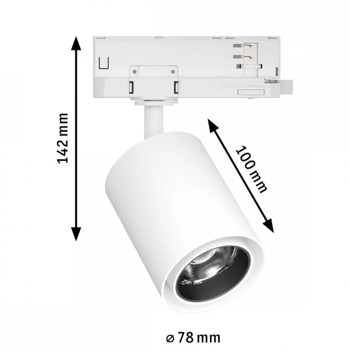 Paulmann 96574 ProRail3 LED Schienenspot Kratos weiss 3000K 50° 3000lm