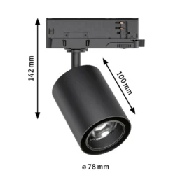 Paulmann 96566 ProRail3 LED Schienenspot Kratos schwarz 4000K 36° 1050lm