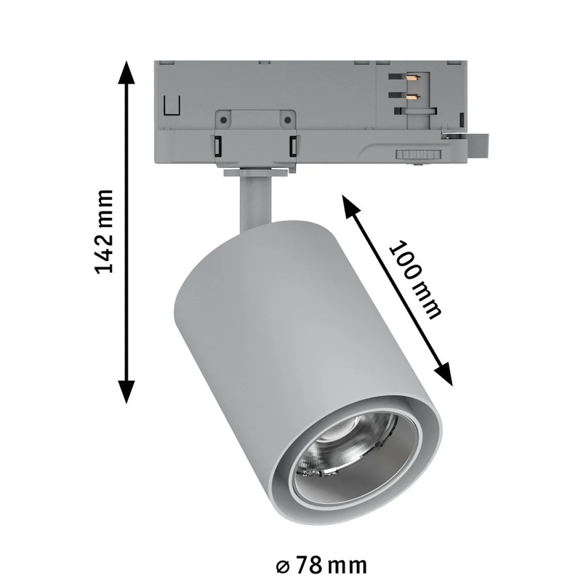 Paulmann 96555 ProRail3 LED Schienenspot Kratos silber 4000K 50° 2000lm