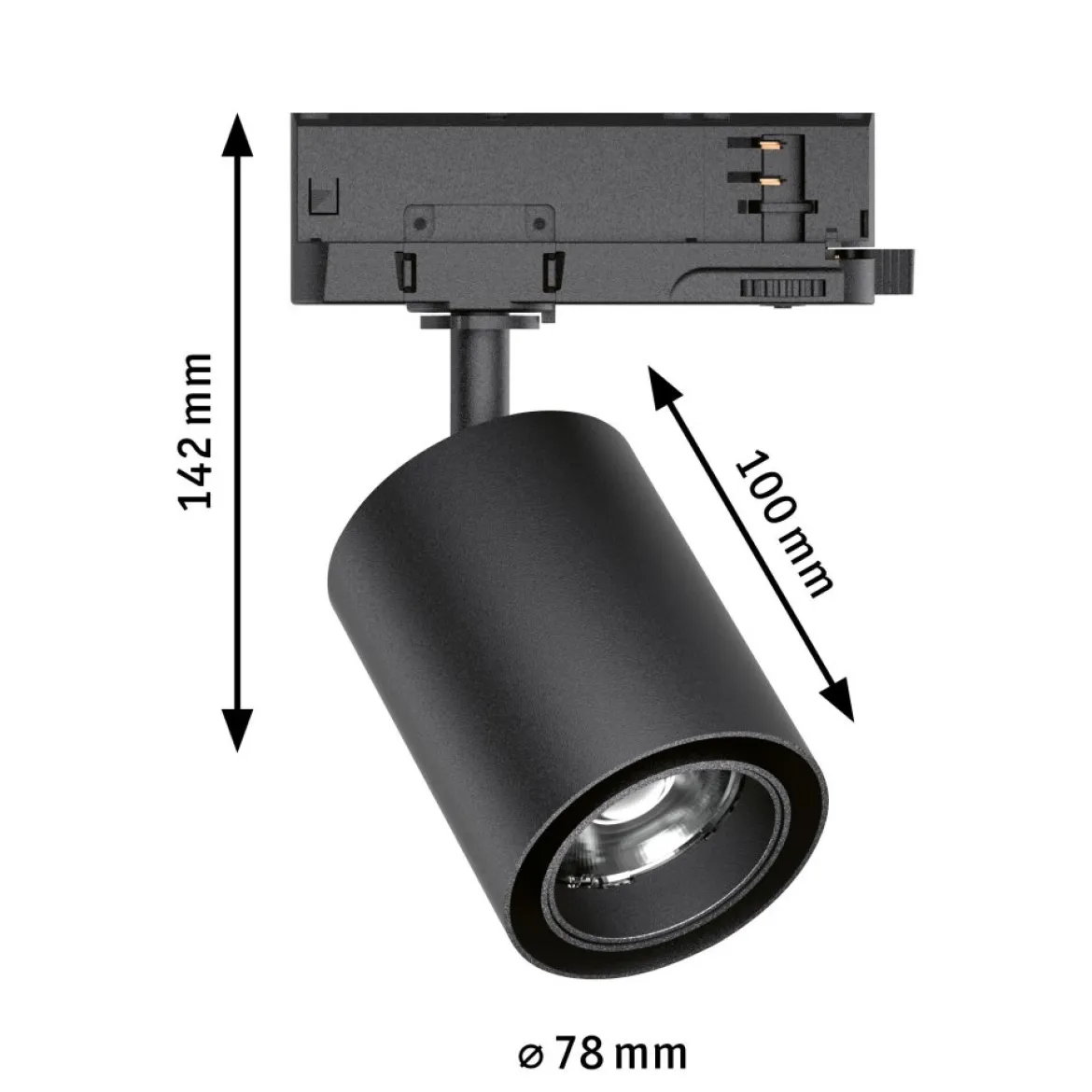 Paulmann 96557 ProRail3 LED Schienenspot Kratos schwarz 4000K 50° 2000lm