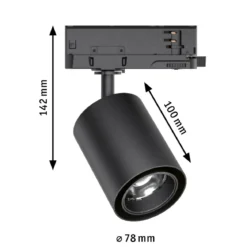 Paulmann 96581 ProRail3 LED Schienenspot Kratos schwarz 4000K 50° 3100lm