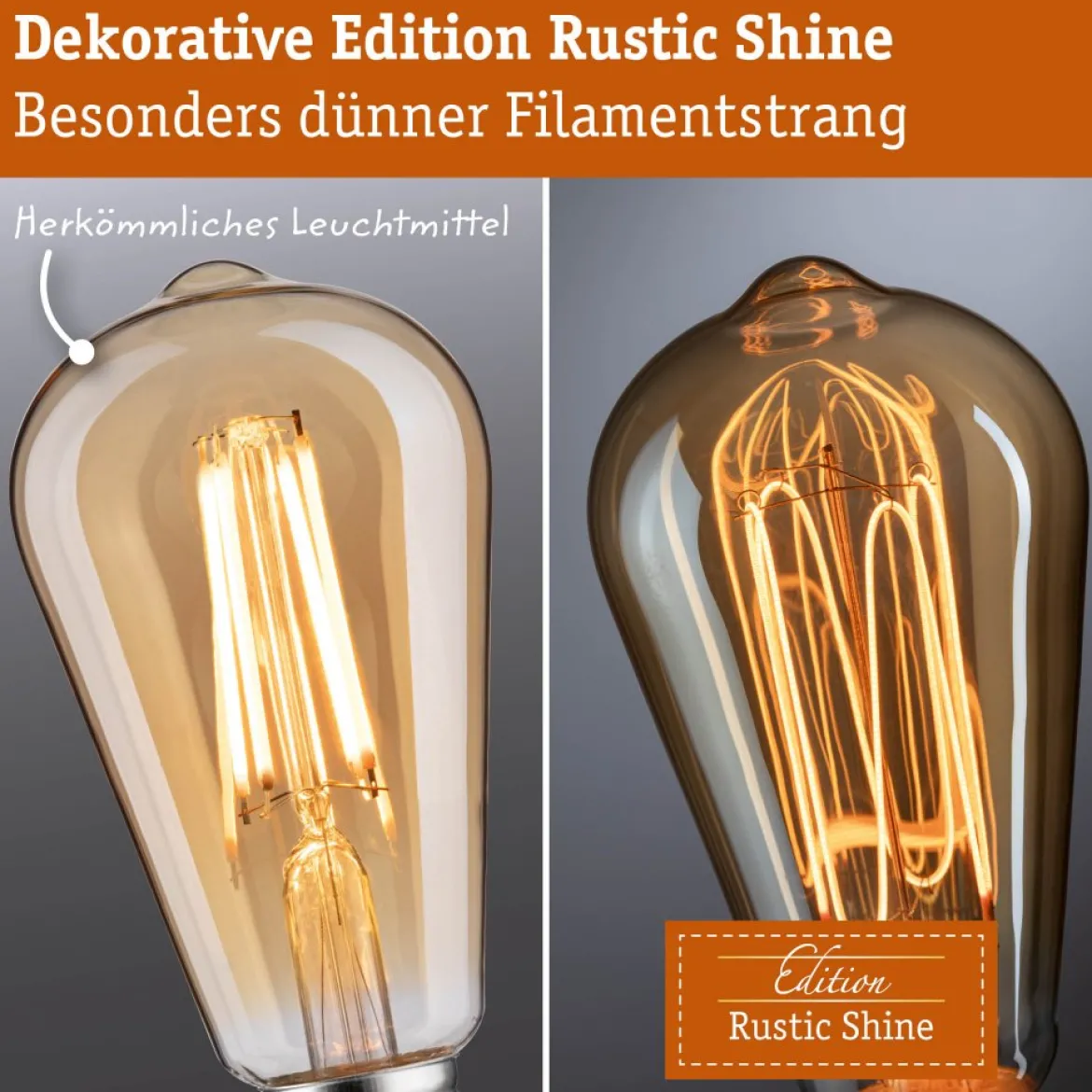 Paulmann 29248 Rustic Shine LED Globe G125 E27 300lm 1800K Gold 3-Step-Dim