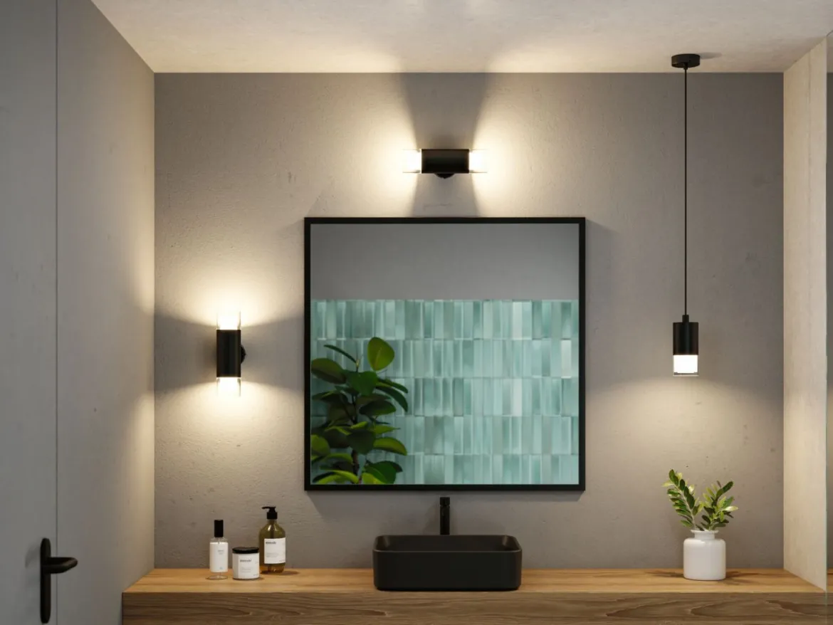 Paulmann 79560 Selection Bathroom LED Wandleuchte Kame 2-flammig 3000K Schwarz IP44