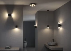 Paulmann 79560 Selection Bathroom LED Wandleuchte Kame 2-flammig 3000K Schwarz IP44