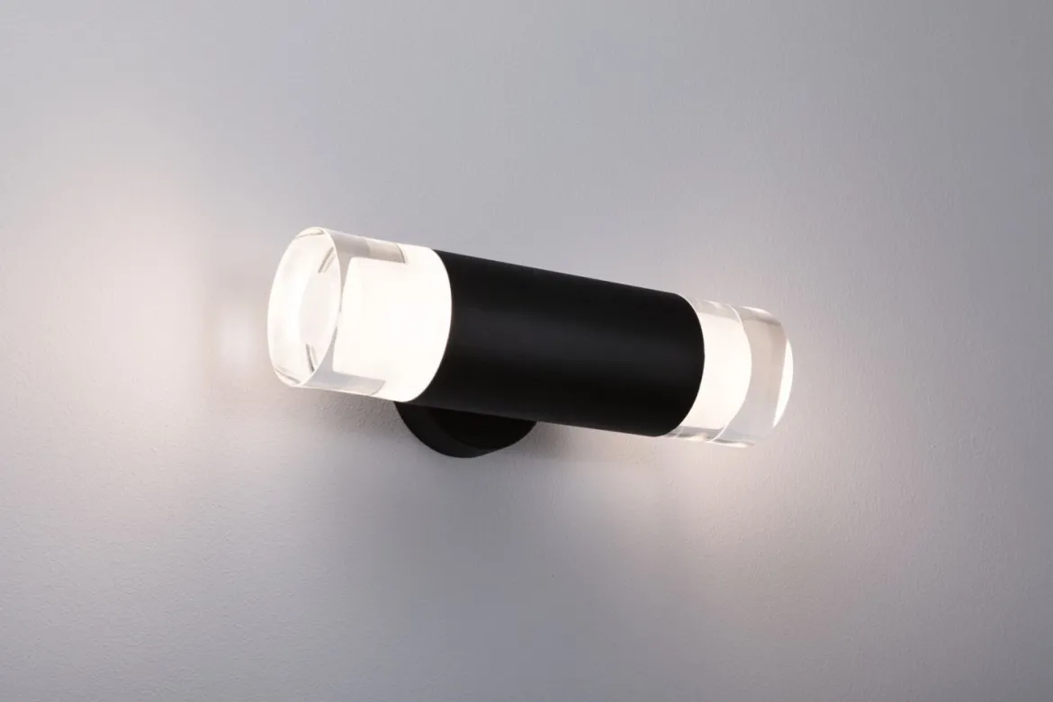 Paulmann 79560 Selection Bathroom LED Wandleuchte Kame 2-flammig 3000K Schwarz IP44