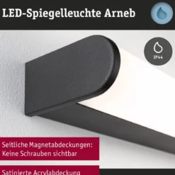 Paulmann 71211 Selection Bathroom LED Wandleuchte Arneb 3000K 230V 9W Schwarz
