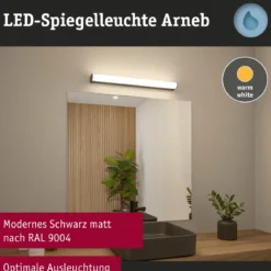 Paulmann 71212 Selection Bathroom LED Wandleuchte Arneb 3000K 230V 12,5W Schwarz
