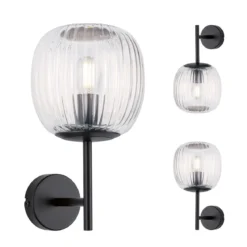Paulmann 71144 Selection Bathroom Wandleuchte Ruya Klarglas Schwarz E14 IP44