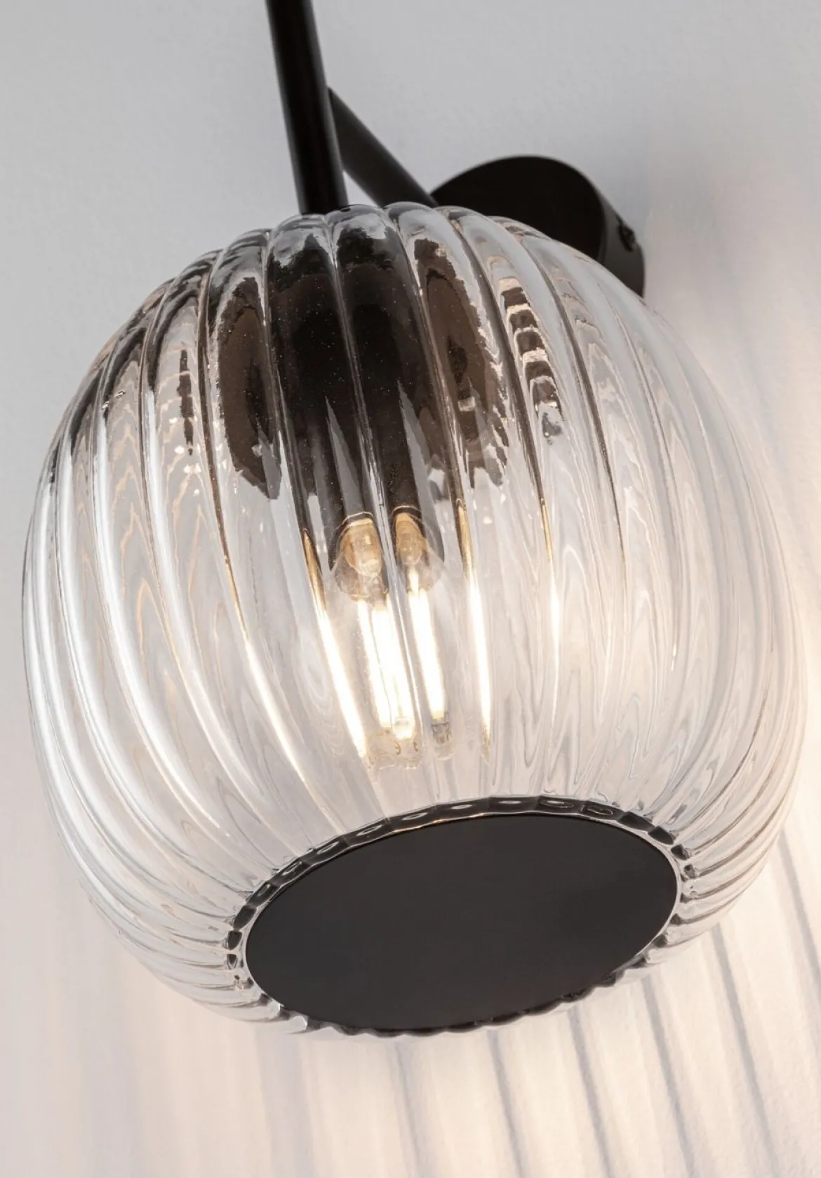 Paulmann 71144 Selection Bathroom Wandleuchte Ruya Klarglas Schwarz E14 IP44