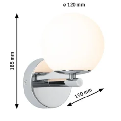 Paulmann 71067 Selection Bathroom LED Wandleuchte Gove 12cm Chrom Satin 3000K IP44