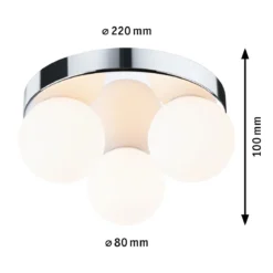 Paulmann 71062 Selection Bathroom Deckenleuchte Gove Chrom Satin 3-flammig G9 IP44