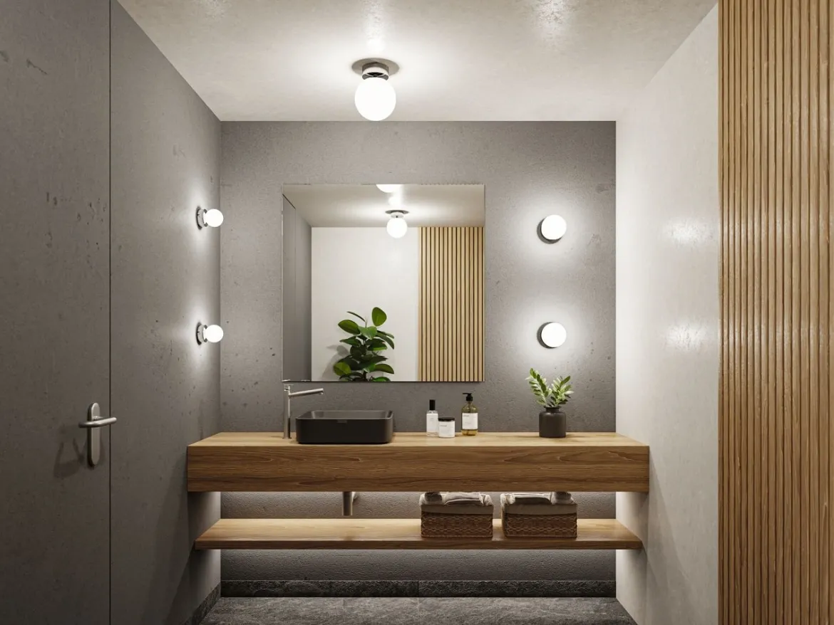 Paulmann 71065 Selection Bathroom LED Deckenleuchte Gove 17cm Chrom Satin 3000K IP44