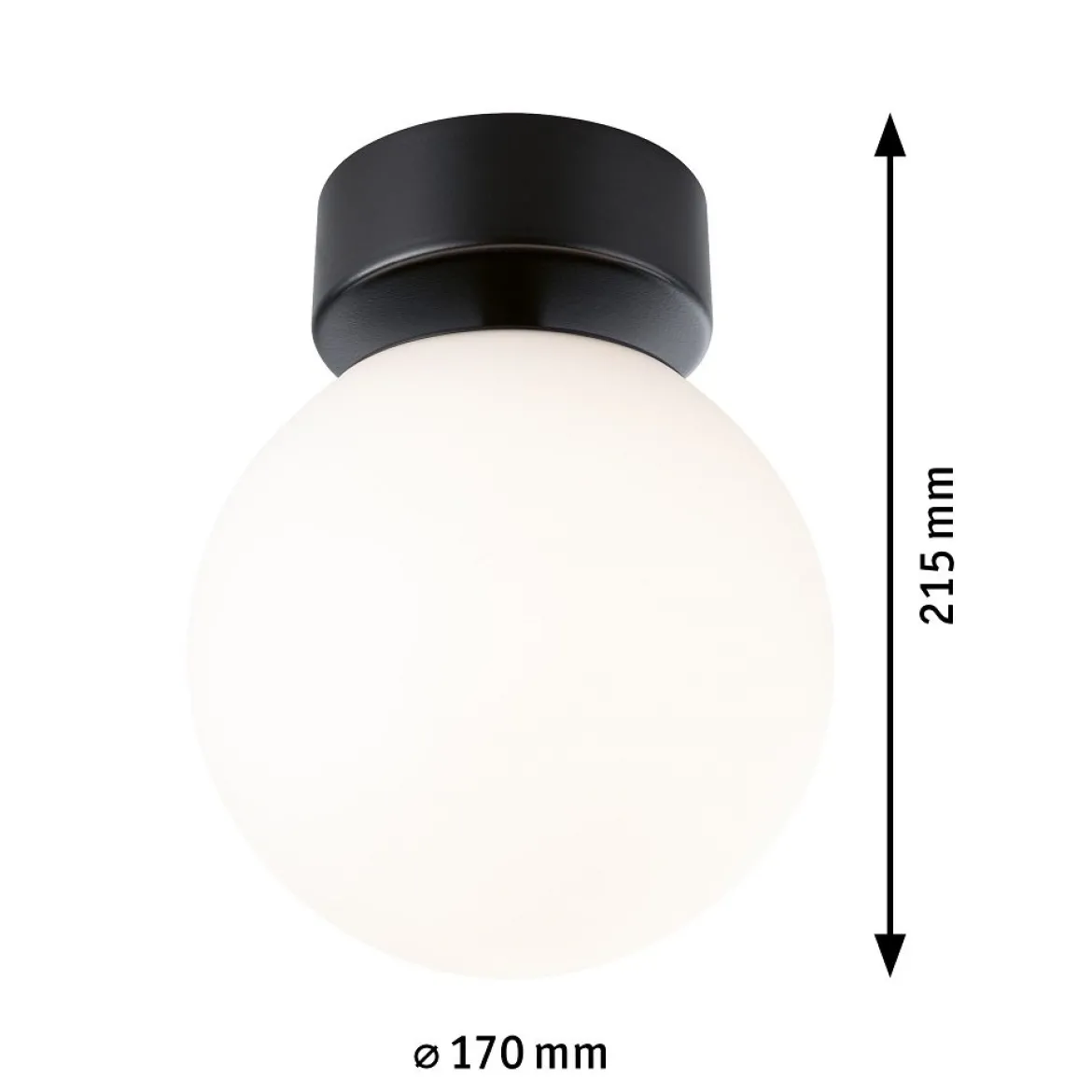 Paulmann 71072 Selection Bathroom LED Deckenleuchte Gove 17cm Schwarz Satin 3000K IP44