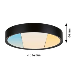 Paulmann 71086 Selection Bathroom LED Deckenleuchte Tega  IP44 White Switch Schwarz