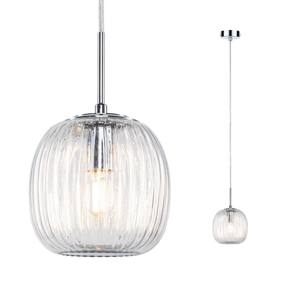 Paulmann 71143 Selection Bathroom Pendelleuchte Ruya Klarglas Chrom E14 IP44
