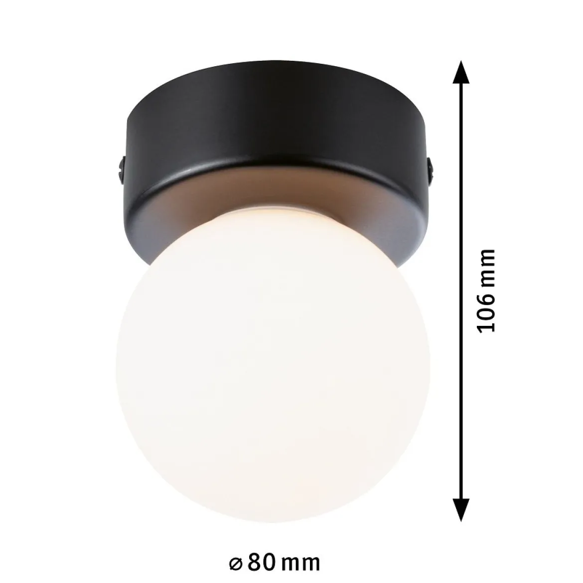 Paulmann 71068 Selection Bathroom Deckenleuchte Gove 8cm Schwarz Satin G9 IP44