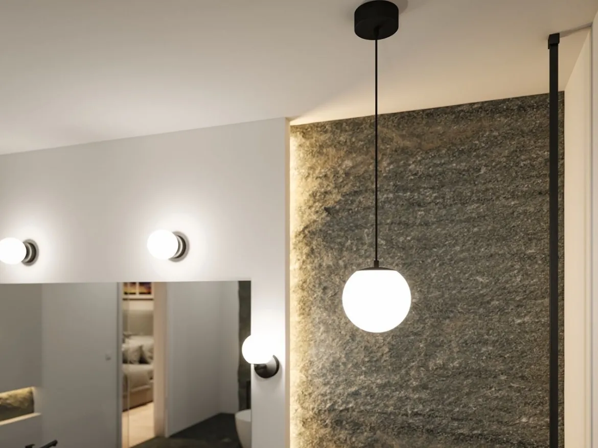 Paulmann 71073 Selection Bathroom LED Pendelleuchte Gove 17cm Schwarz Satin 3000K IP44