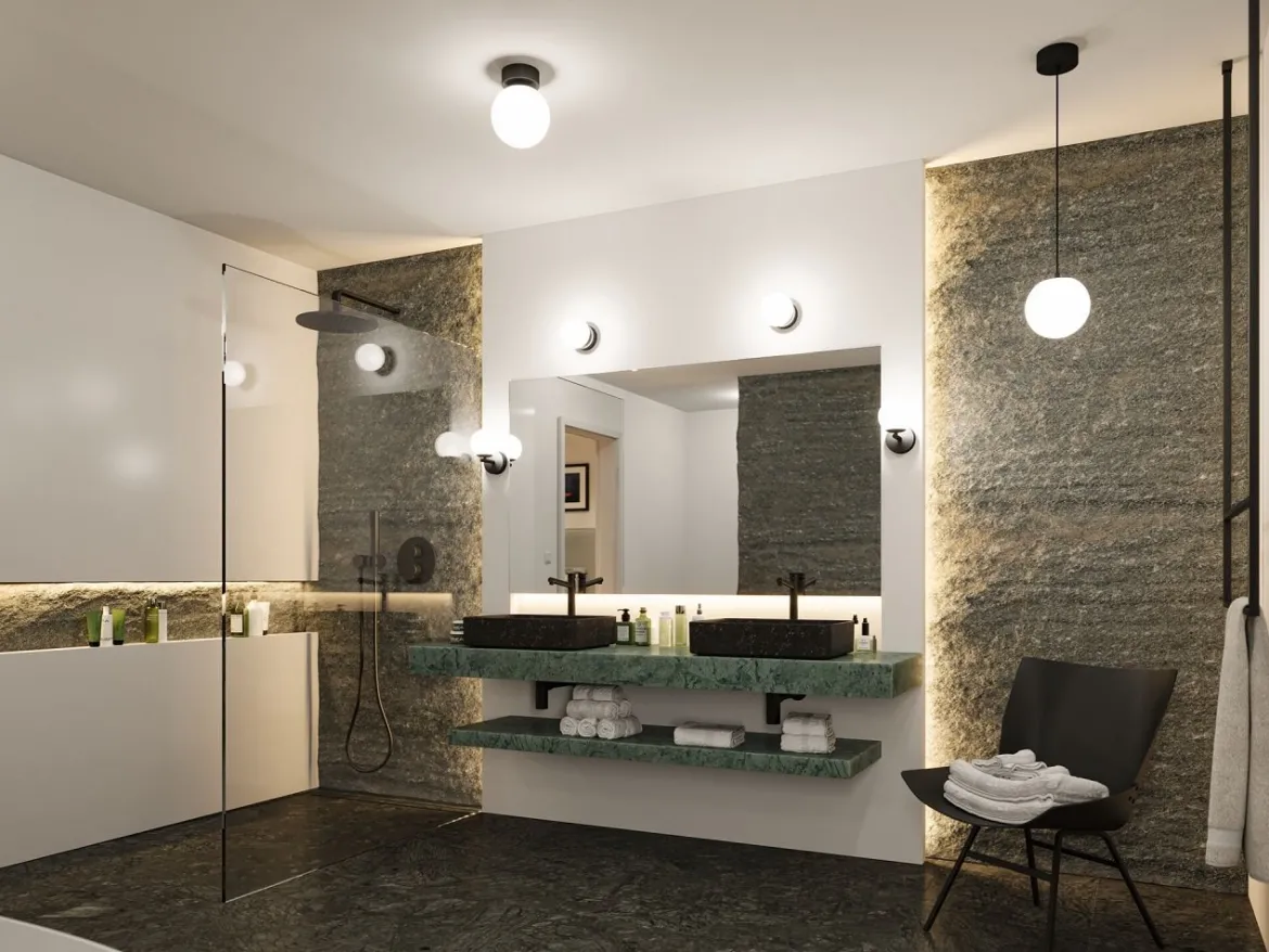 Paulmann 71073 Selection Bathroom LED Pendelleuchte Gove 17cm Schwarz Satin 3000K IP44