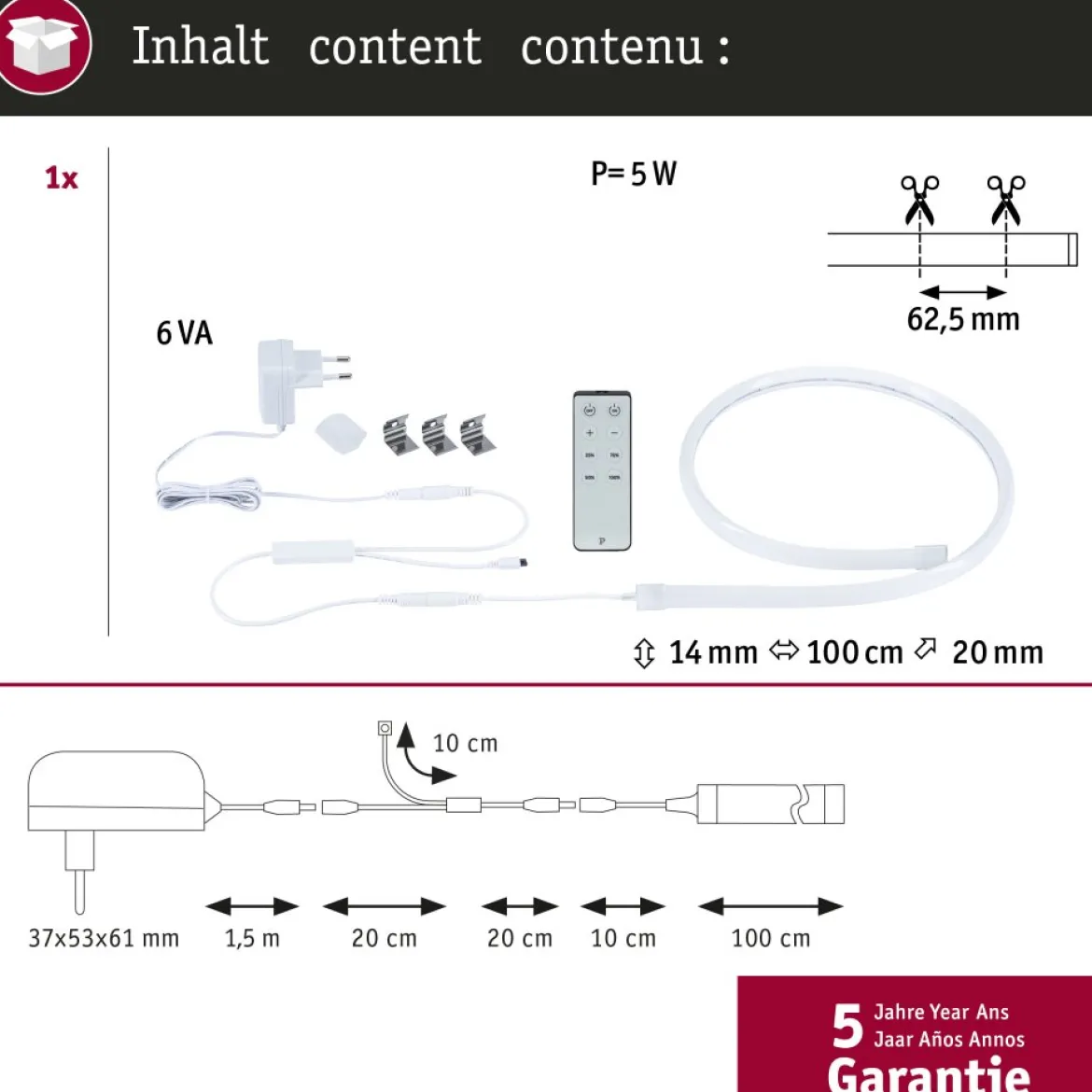 Paulmann 79566 SimpLED LED Strip Delta Komplettset 1m 3000K beschichtet