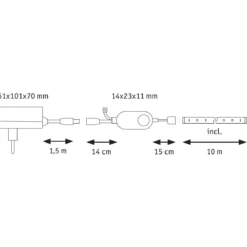 Paulmann 70535 SimpLED LED Strip Komplettset 10m Zigbee RGB weiß