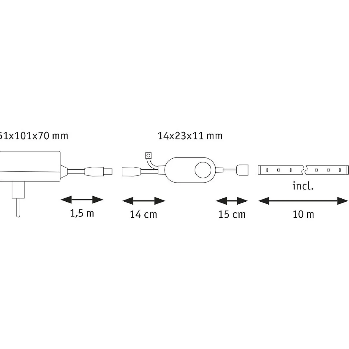 Paulmann 70535 SimpLED LED Strip Komplettset 10m Zigbee RGB weiß